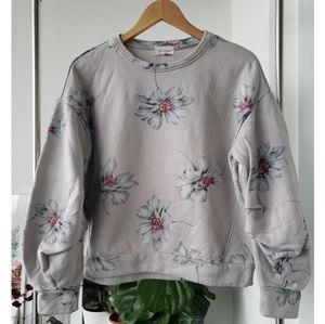 Mello Day Floral Balloon Sleeve Sweater